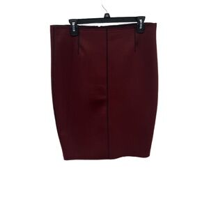 Ann Taylor Knit Elegant Burgundy Pencil Skirt